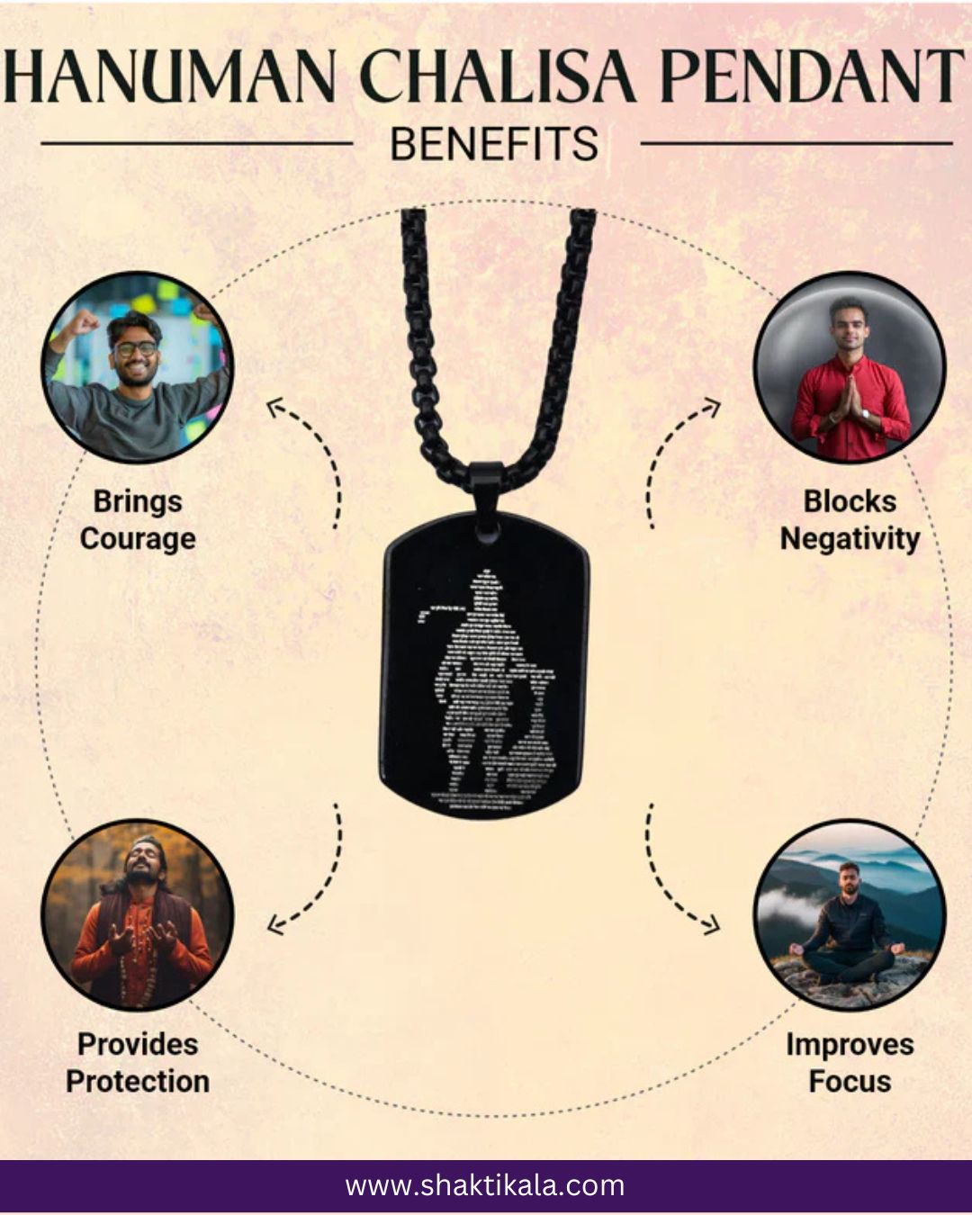 Hanuman Chalisa Pendant | Blessed at Temples