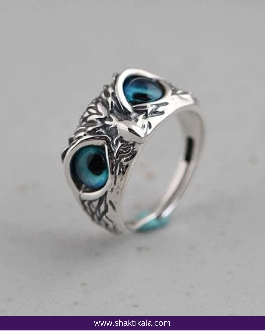 Blue Eye Owl Ring