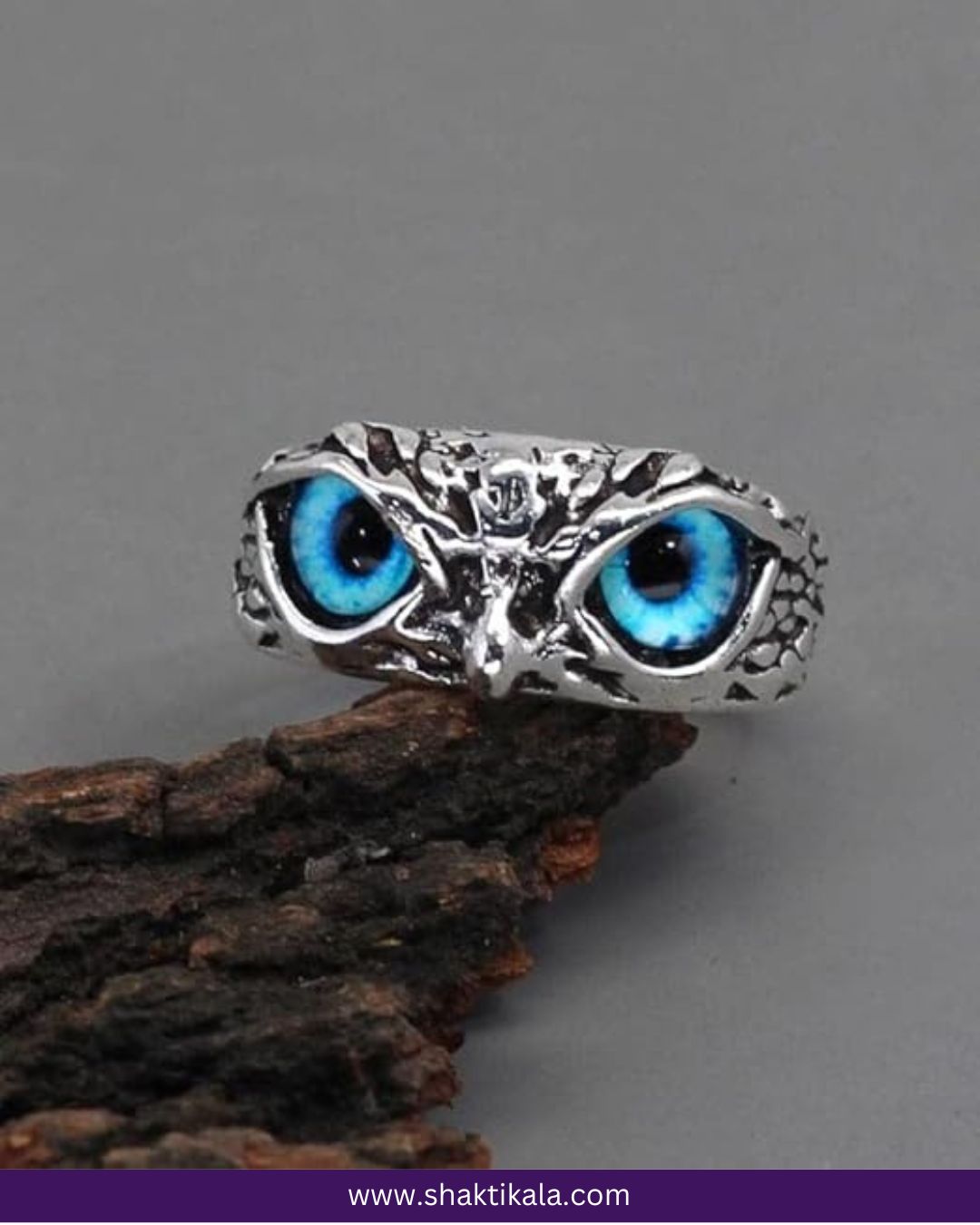 Blue Eye Owl Ring